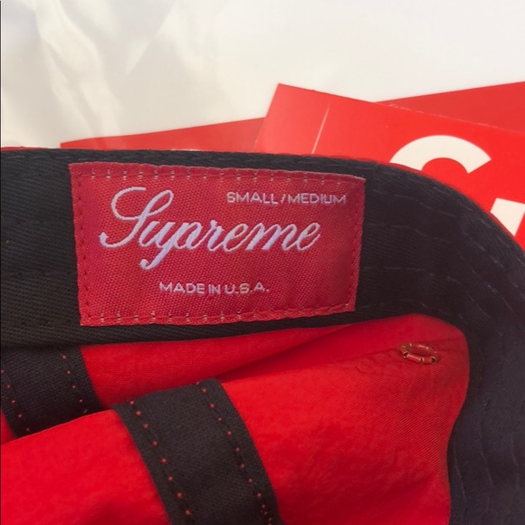 SOLD! Supreme Raised Logo Patch Camp Cap Red - Picture 4 of 7